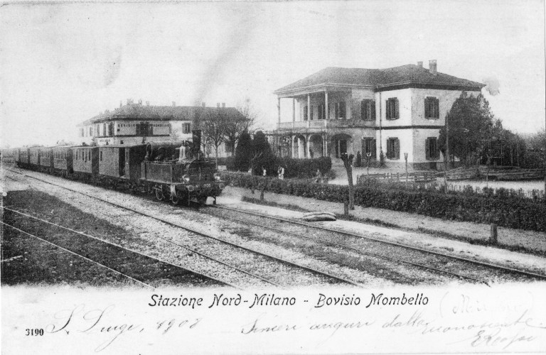 Stazione di Bovisio e albergo Rosa